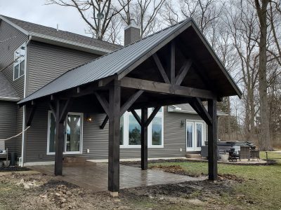 patio post frame metal roof